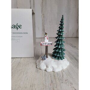 Dept 56 52594 Let it snow snowman sign village accessory xmas